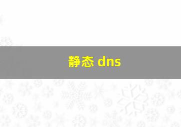 静态 dns